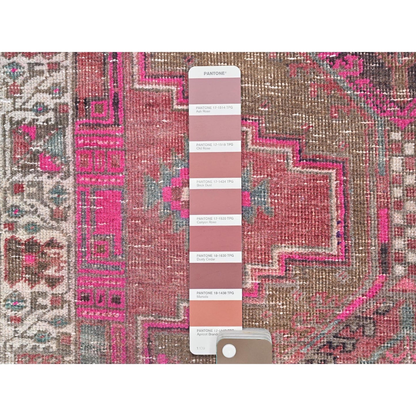 3'6"X10'9" Multicolored Soft Wool Zoroastrian Heris Runner Oriental Rug