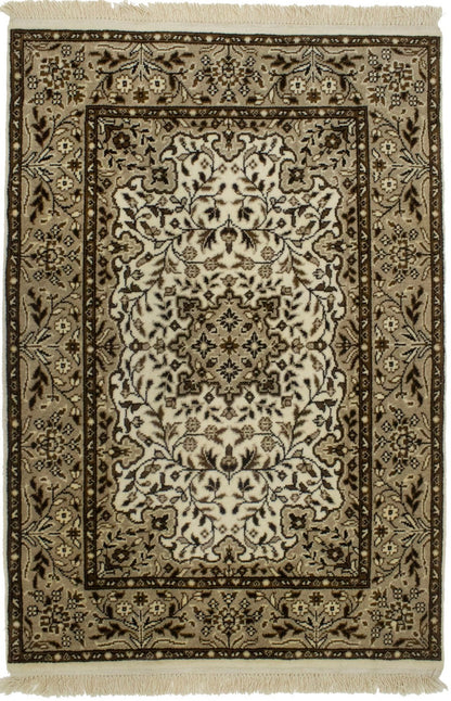 3X4 Handmade Small Classic Kirman Floral Rug Wool Oriental Area Decor Carpet