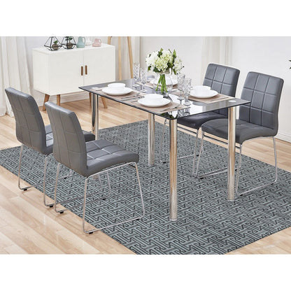 7'10"X10'3" Gray Pure Silk With Wool Roman Key Design Hand Knotted Rug