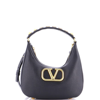 Valentino Garavani Stud Sign Zip Hobo Leather