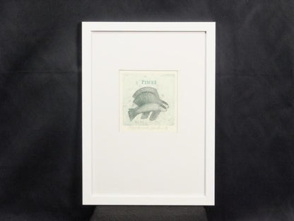 Veronika Paleckova "Pisces" Signed Color Etching Limited 50 Zodiac Art Framed