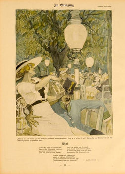 Simplicissimus 1913 By Kainer Lantern On Linen Original