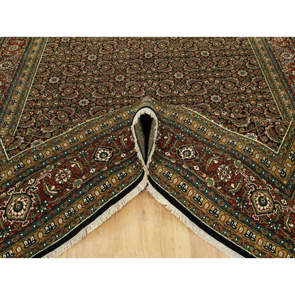 7'10"X10' Anchors Aweigh Blue Fish Pattern Herati Wool Hand Knotted Rug