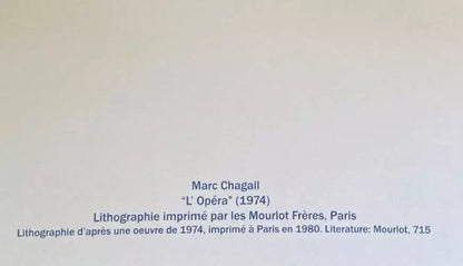 Marc Chagall Signed Mourlot Coa Lithograph Op