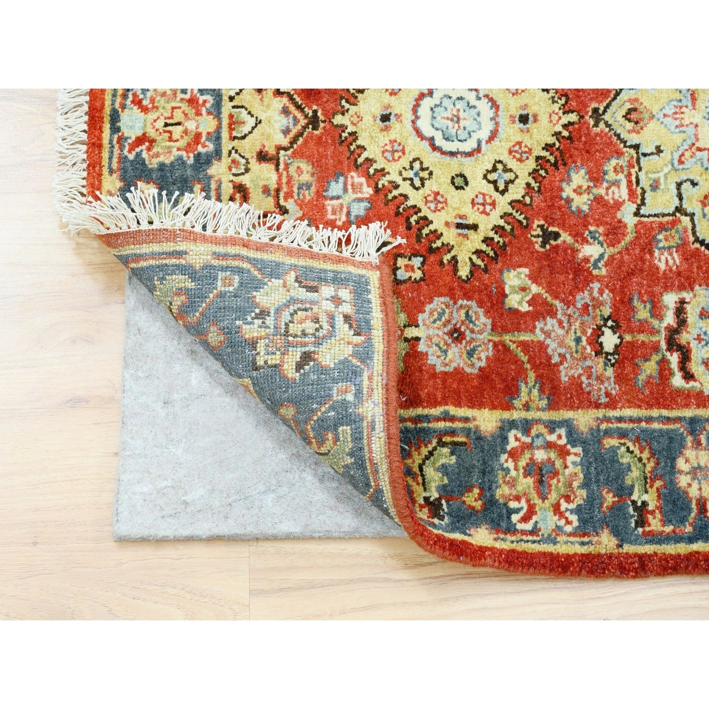 2'7"X15'10" Red Karjihooz Design Pure Wool Hand Knotted Xl Runner Rug