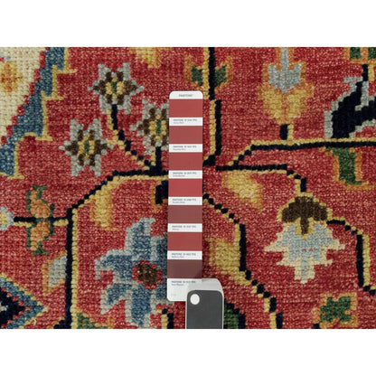 9'X12' Indian Red Hand Knotted Heris Serapi Pure Wool Oriental Rug