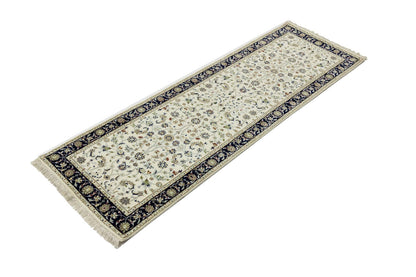 Handmade Indo-Nain Oriental Runner Rug Floral Design Hallway Carpet 2'8X8'1 ft