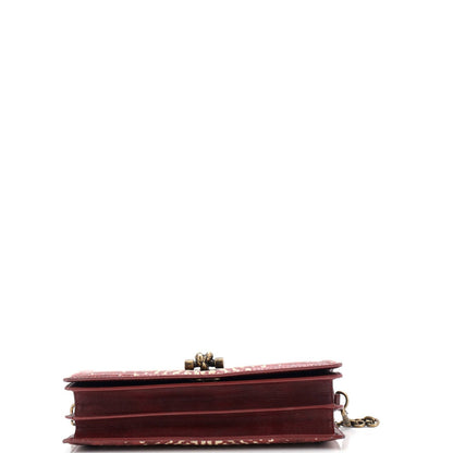 Bottega Veneta Olimpia Knot Chain Clutch Intrecciato Knit With Snakeskin Trim