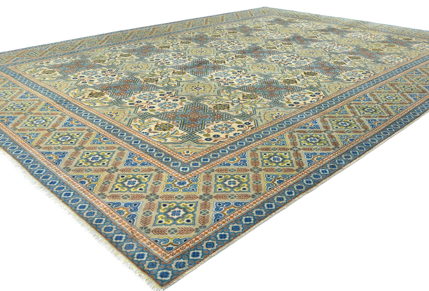 Semi Antique Wool Oriental Rug 9X12 Ft Floral