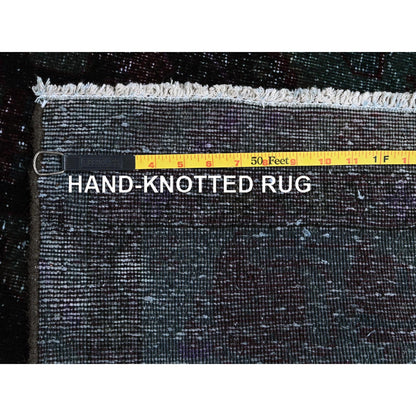 3'2"X6' Dark Red Overdyed Vintage Zoroastrian Hand Knotted Wool Runner Rug