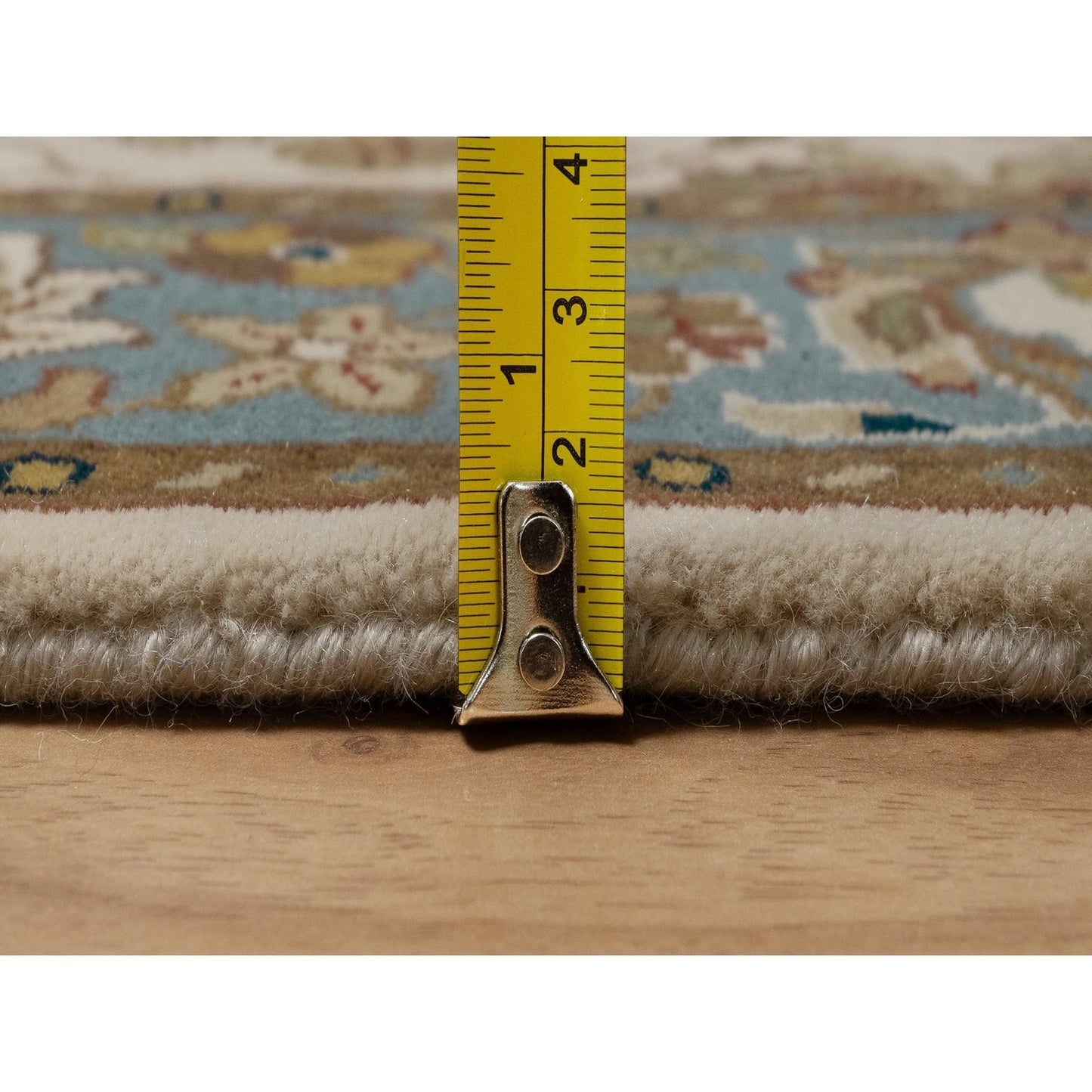 3'X5' Ivory 300 Kpsi New Zealand Wool Kishoon Design Hand Knotted Rug