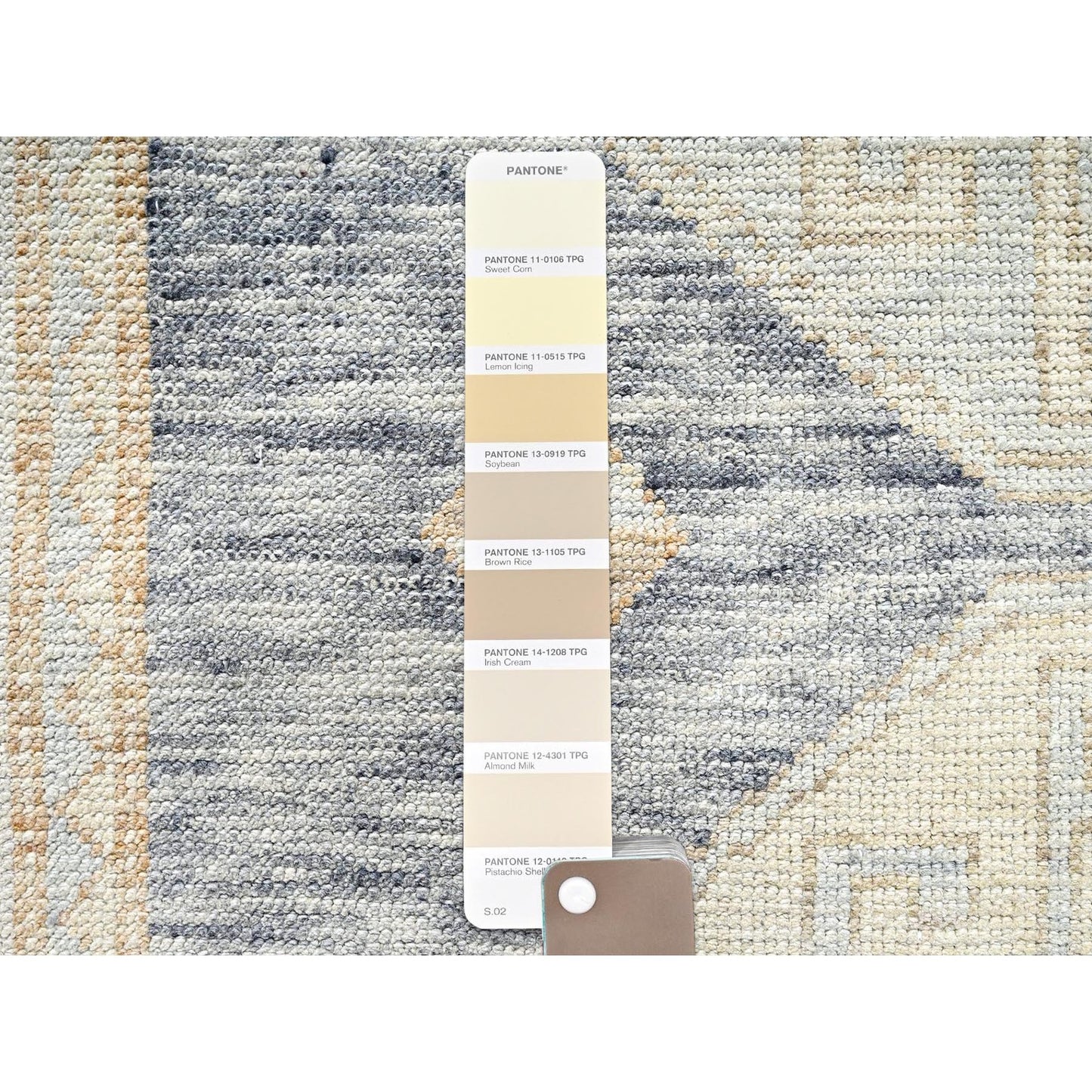 4'10"X7' Ink Black Zero Pile Anatolian Village Design Hand Knotted Wool Rug