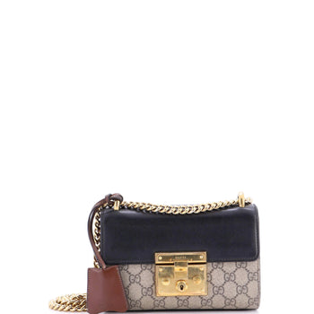 Gucci Padlock Shoulder Bag Gg Coated Canvas And Leather Small