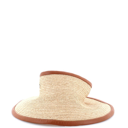 Hermes Isaure Visor Raffia And Leather