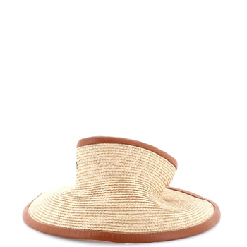 Hermes Isaure Visor Raffia And Leather
