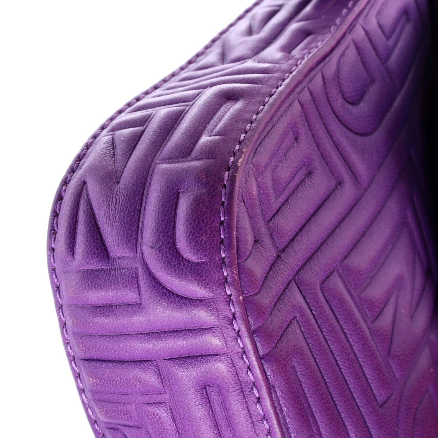 Small Fendi Baguette Bag Logo Embossed Leather