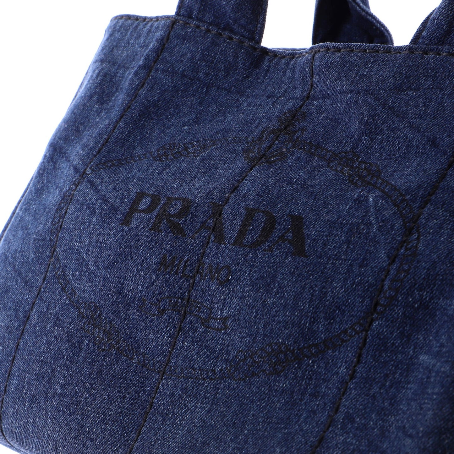 Prada Canapa Convertible Tote Denim Medium