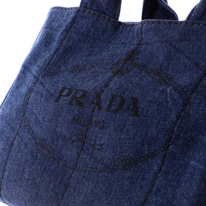 Prada Canapa Convertible Tote Denim Medium