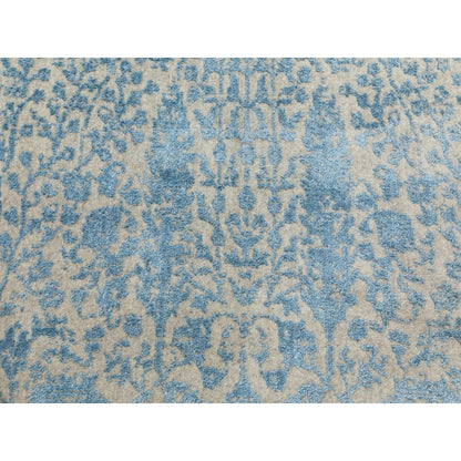 9'10"X9'10" Ivory Jacquard Handloomed Broken Cypress Treedesign Rug