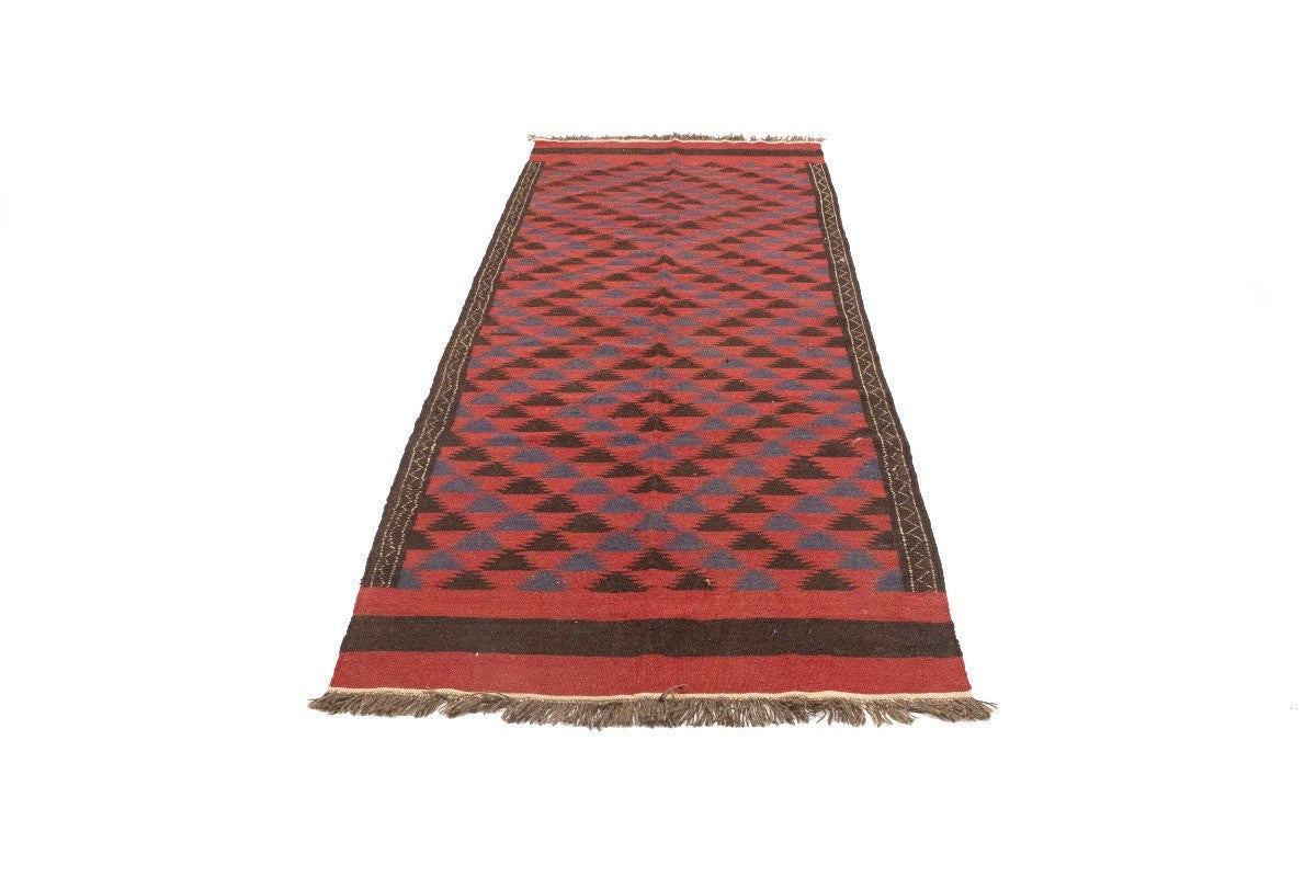 4'7X12'6 Vintage Kilim Sumak Runner Rug Tribal Flat-Weave Oriental Carpet