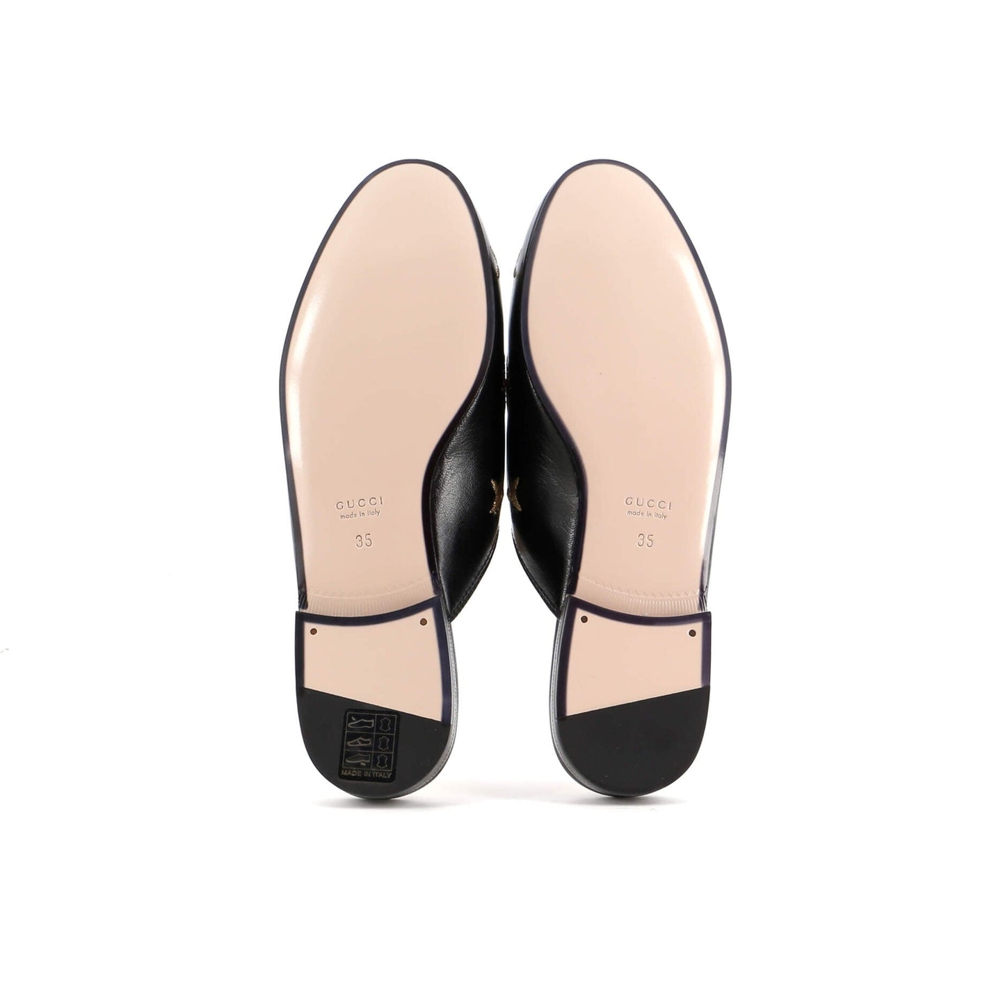 Gucci Women'S Princetown Mules Embroidered Leather