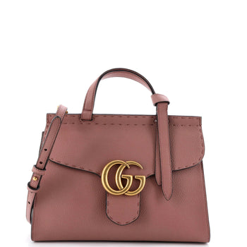 Gucci Gg Marmont Top Handle Bag Leather Small