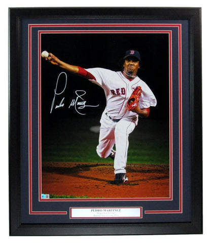 Pedro Martinez Hof Autographed 16X20 Photo Boston