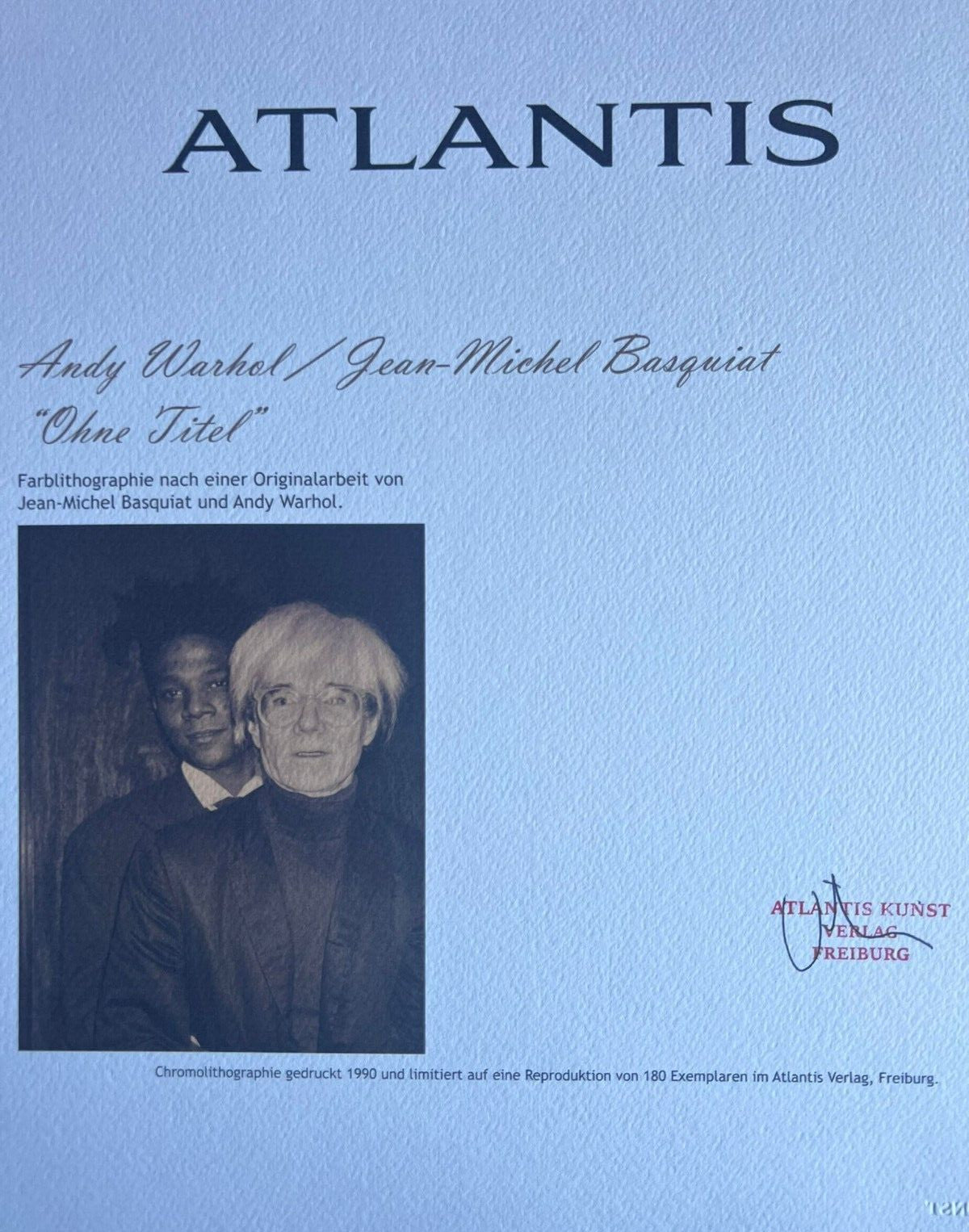 Andy Warhol X Jean-Michel Basquiat Lithograph Coa Signed Numbered 180Ex