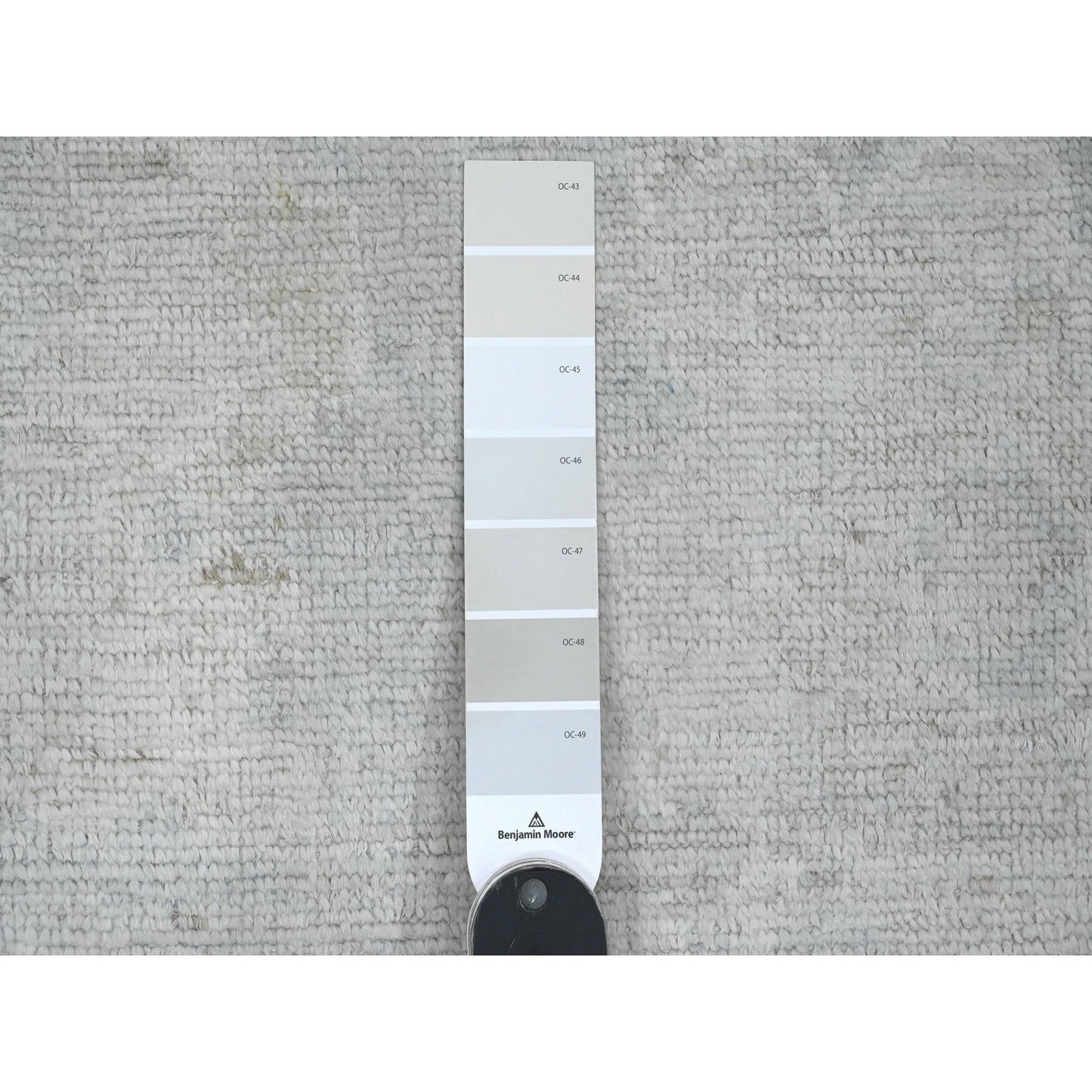 2'10"X19'6" Gray Afghan Angora Oushak Hand Knotted Pure Wool Runner Rug