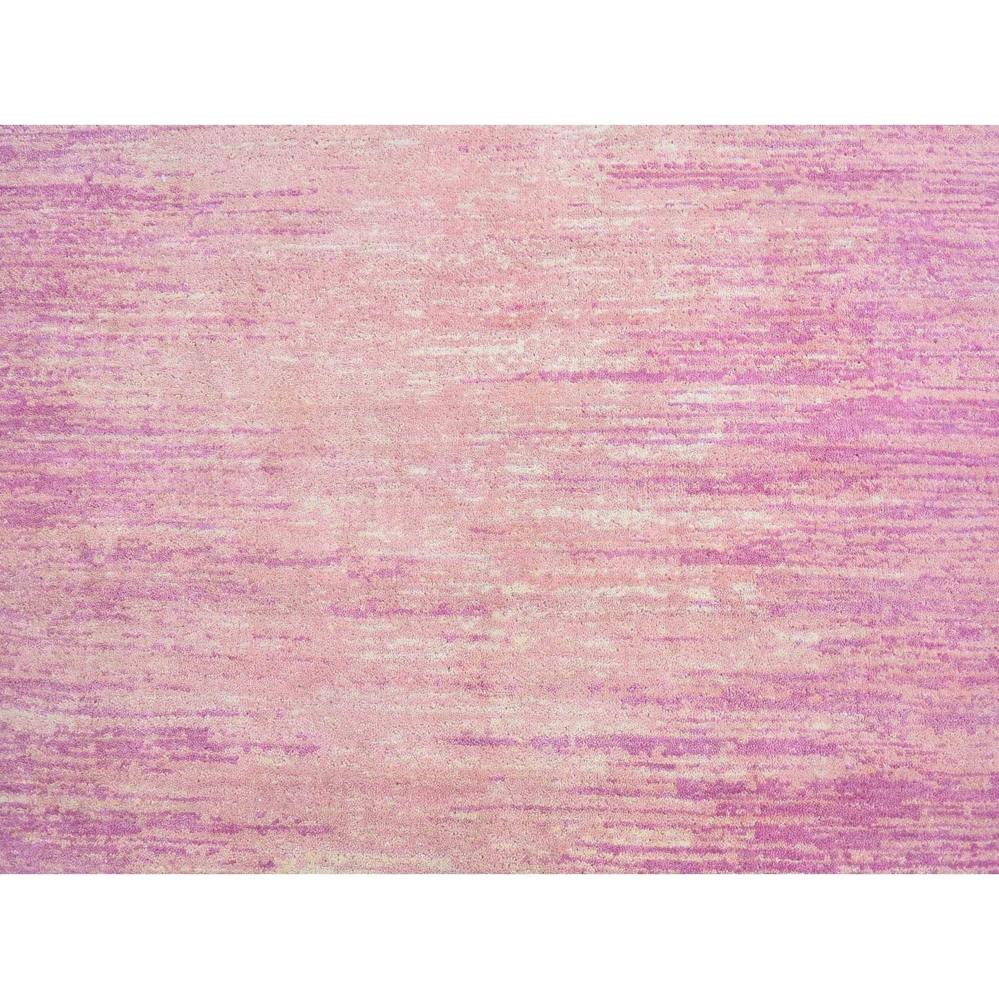 4'1"X6'2" Thick And Plush Organic Wool Ombre Design Hand Knotted Rug