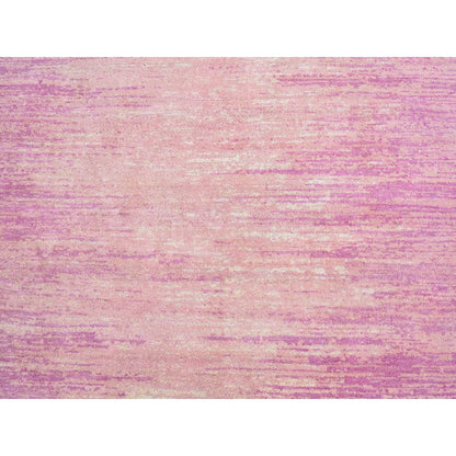 4'1"X6'2" Thick And Plush Organic Wool Ombre Design Hand Knotted Rug