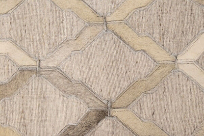 5X8 ft Handcrafted Silver Cowhide Rug