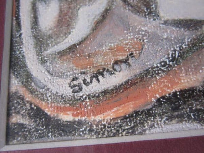 Original Painting Signed Mixed Media Framed By Simon Lenore