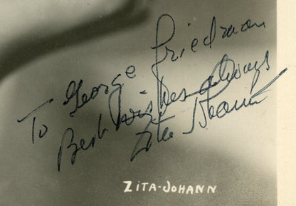 Zita Johann Signed/Inscribed 8X10 B/W Photo Actress "The Mummy" Psa/Dna 192083
