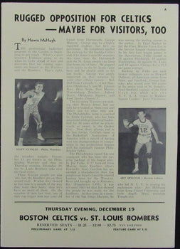 Vintage 1946 Boston Celtics Vs. Philadelphia