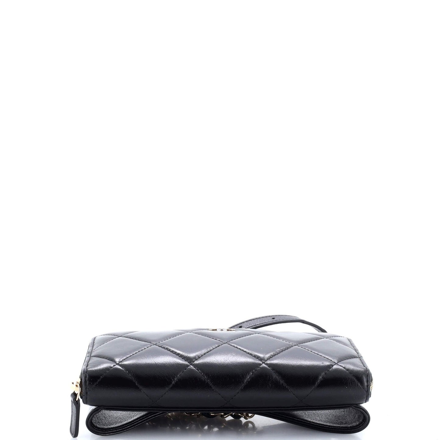 Chanel Zip Around Waist Belt Bag Quilted Shiny Lambskin