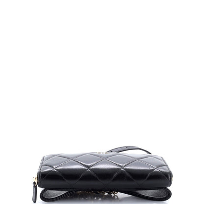 Chanel Zip Around Waist Belt Bag Quilted Shiny Lambskin