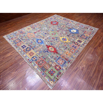 8'X9'10" Gray Aryana Collection Antique Mahal Design Oriental Rug