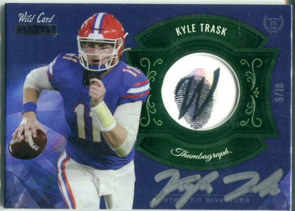 Kyle Trask Autographed 2021 Wild Card Matte Fingerprints Rookie Card #Mta-4