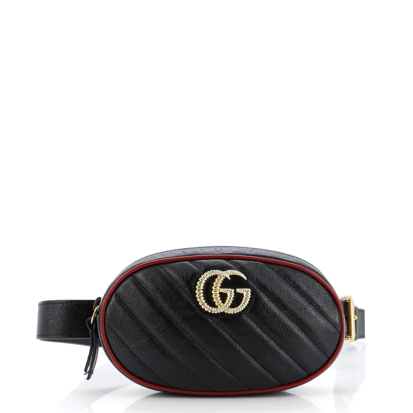 Gucci Gg Marmont Belt Bag Diagonal Quilted Leather