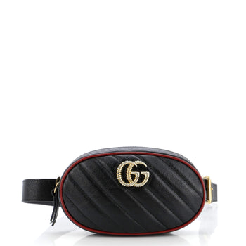 Gucci Gg Marmont Belt Bag Diagonal Quilted Leather