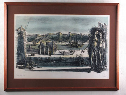 Jean Carzou (French / Armenian) Rare 1959 Signed Original Lithograph Framed