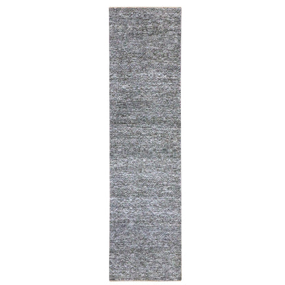 2'7"X9'10" Gray Kohinoor Herat Design Soft Wool Hand Knotted Runner Rug