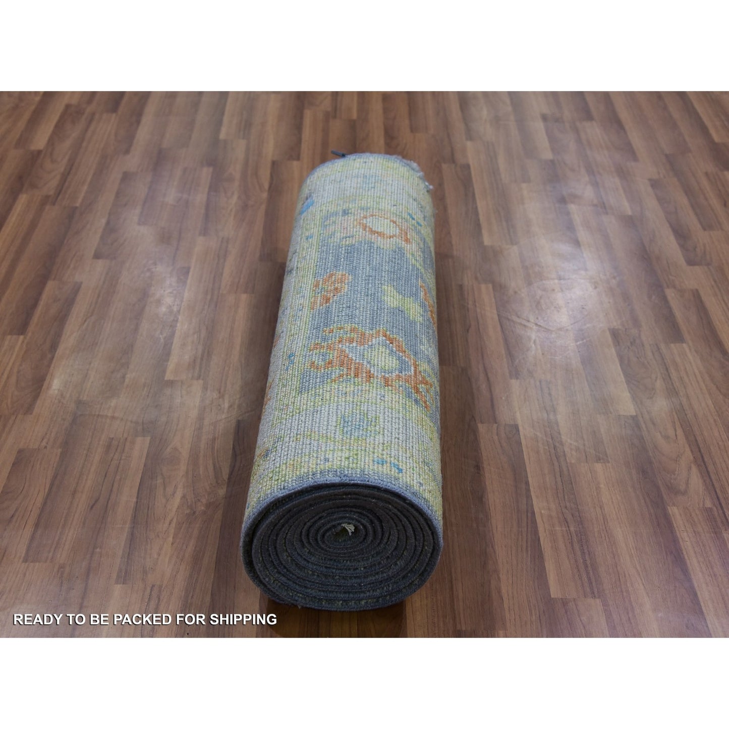 2'10"X15'7" Gray Oushak Weave And Design Hand Knotted Wool Xl Runner Rug
