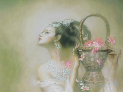 Zeng Hao (Chinese) - Beauty Spring Original Giclee Print Signed Framed Numbered