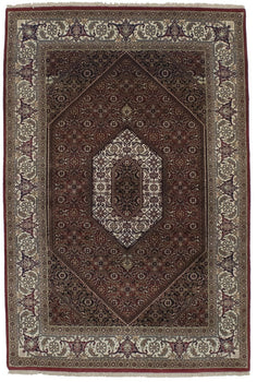 Handmade 4x6 Wool Indo-Bidjar Rug Floral Geometric Oriental Carpet