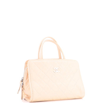 Medium Chanel Zip Around Satchel Quilted Calfskin
