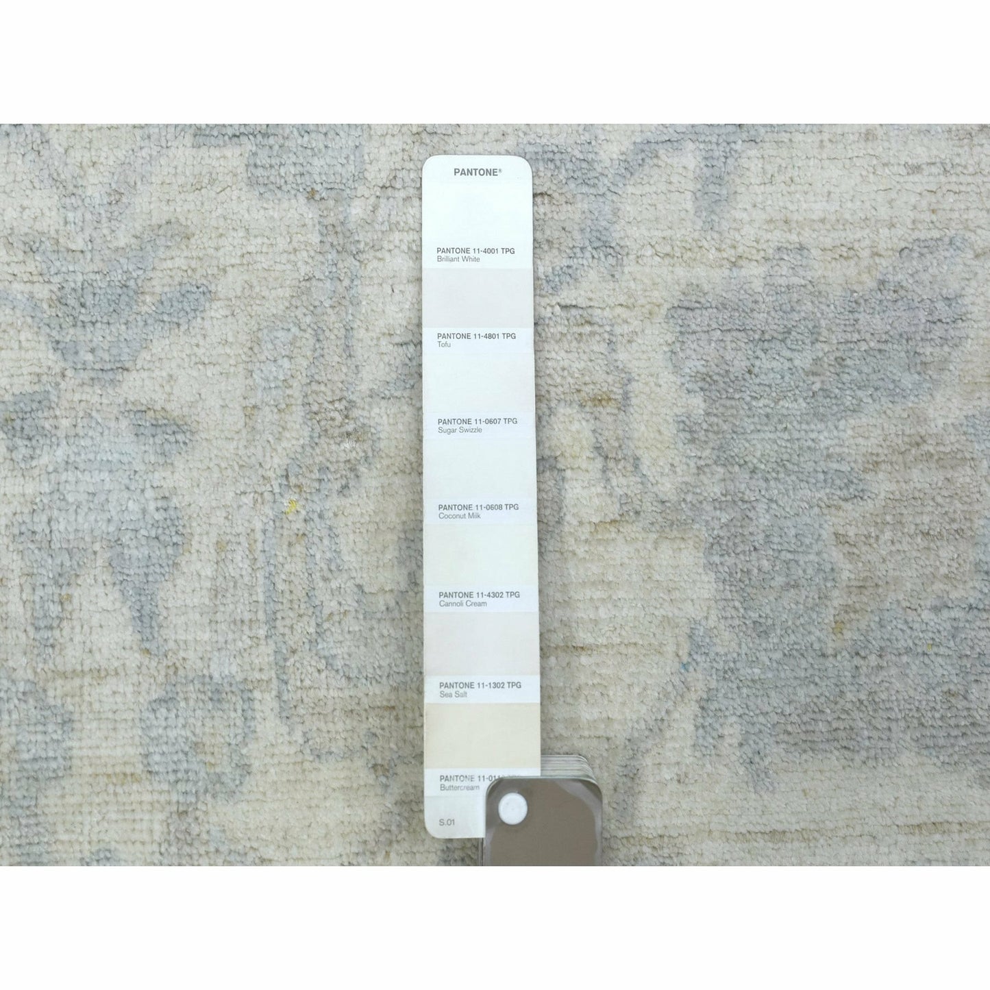 8'3"x9'8" Ivory White Wash Peshawar Organic Wool Hand Knotted Rug