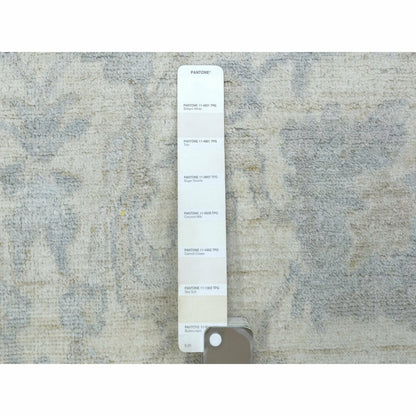8'3"x9'8" Ivory White Wash Peshawar Organic Wool Hand Knotted Rug