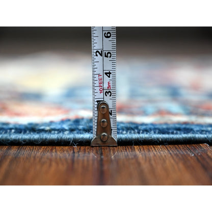 2'6"X6' Night Blue Aryana Caucasian Akstafa Hand Knotted Oriental Rug